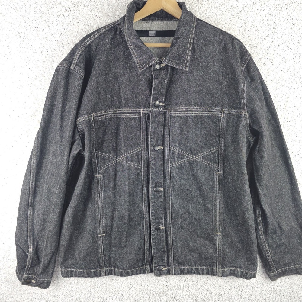 Vintage Marithe Francois Girbaud Denim Jacket Mens Size 2XL Charcoal Western‎